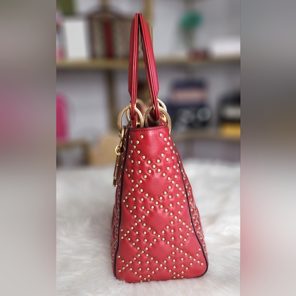 Mini Lambskin Cannage Studded Supple Lady Dior Satchel in full inclusion and COA - Picture 3 of 16